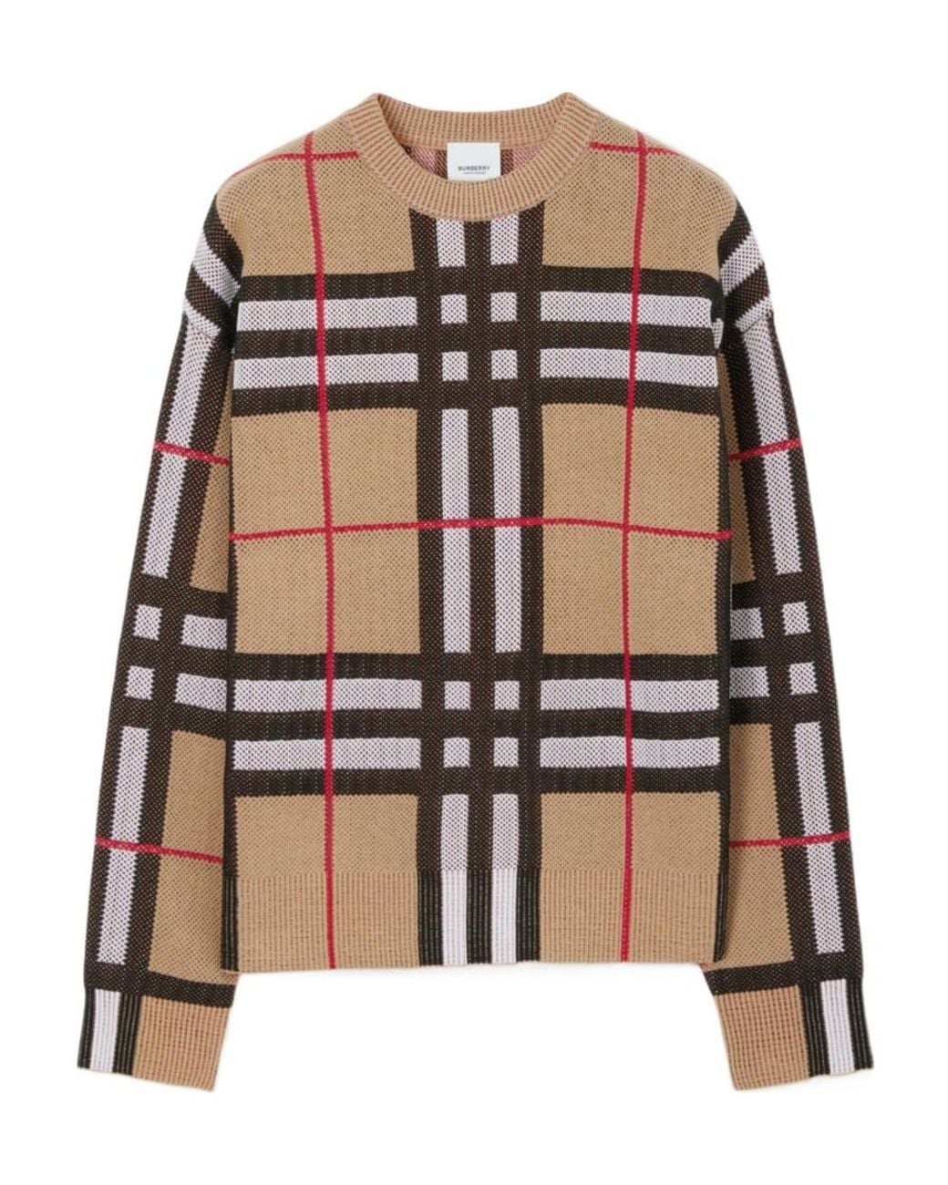 Burberry Brown Vintage Check Knitted Jumper