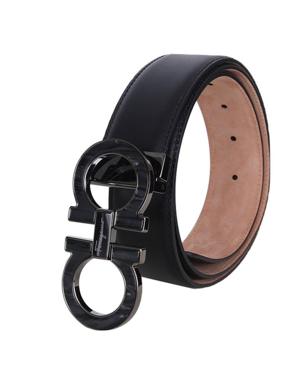 Ferragamo White Logo Buckle Belt for men