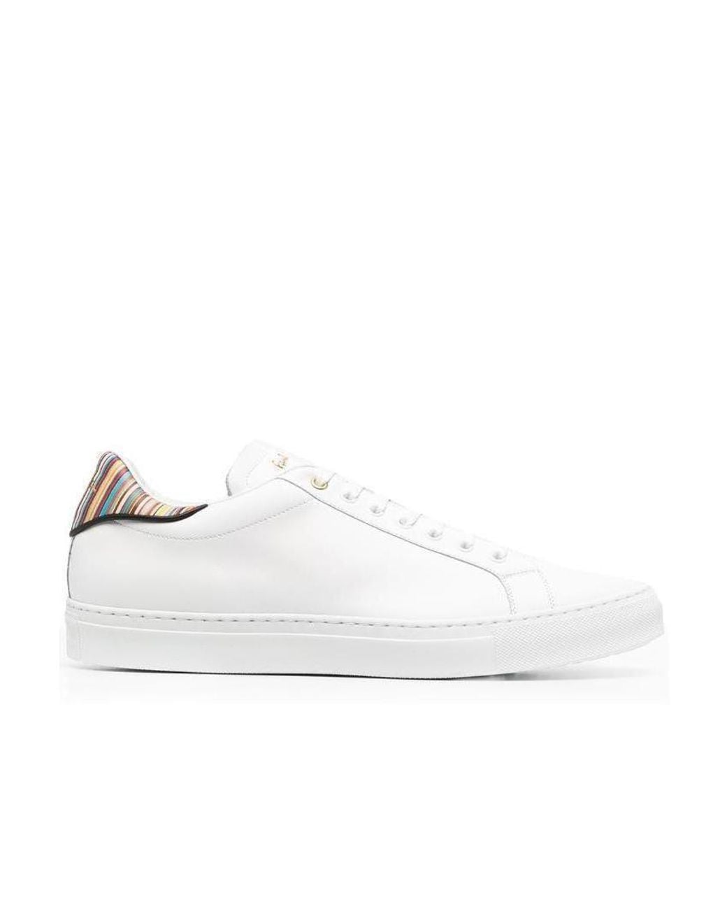 Paul Smith White Stripe-Detailed Lace-Up Sneakers for men