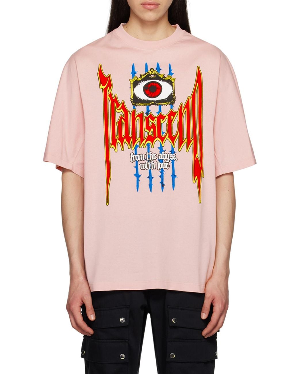 Burberry Pink Graphic-Print Cotton T-Shirt for men