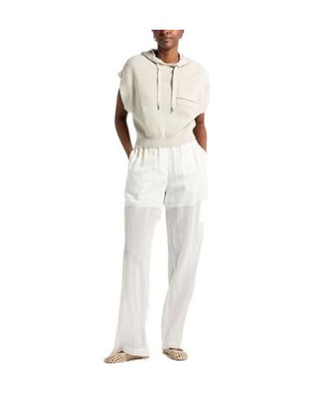 Brunello Cucinelli White Loose Trousers