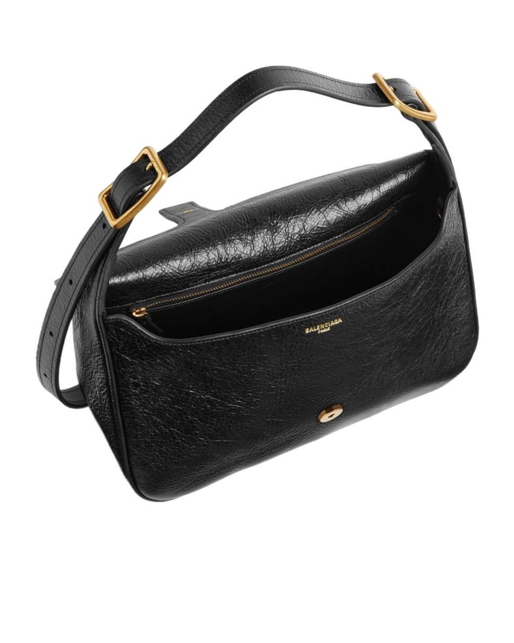 Balenciaga Black Clicca Medium Shoulder Bag
