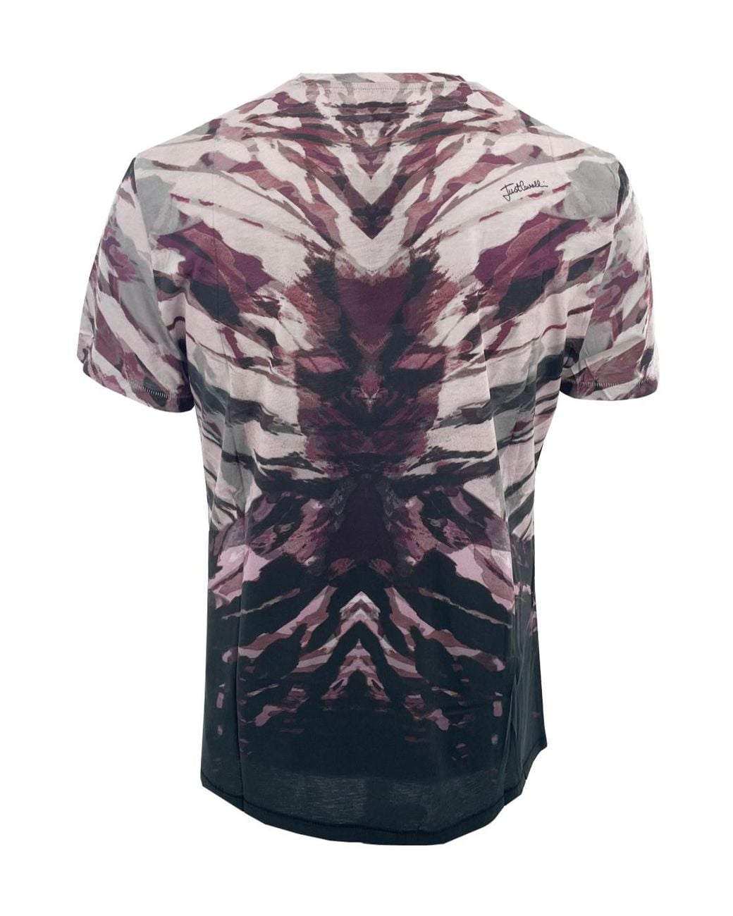 Just Cavalli Blue Tie-Dyed Short-Sleeved T-Shirt for men