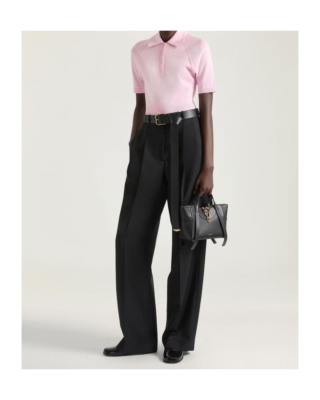 Givenchy Pink Cropped Logo Polo Top