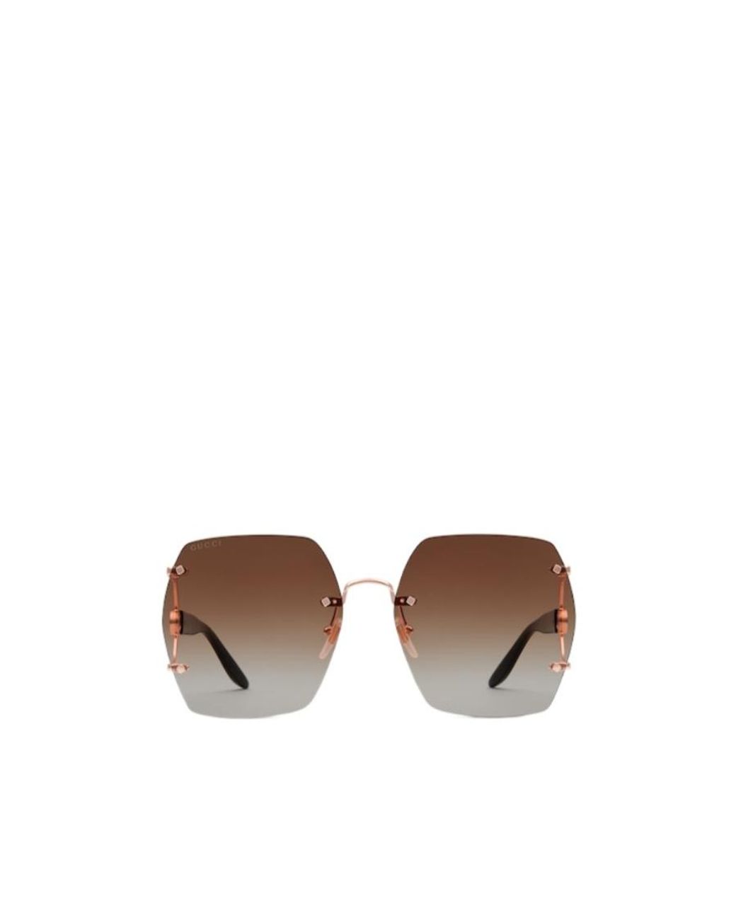 Gucci Brown Eyewear Geometric Frame Sunglasses