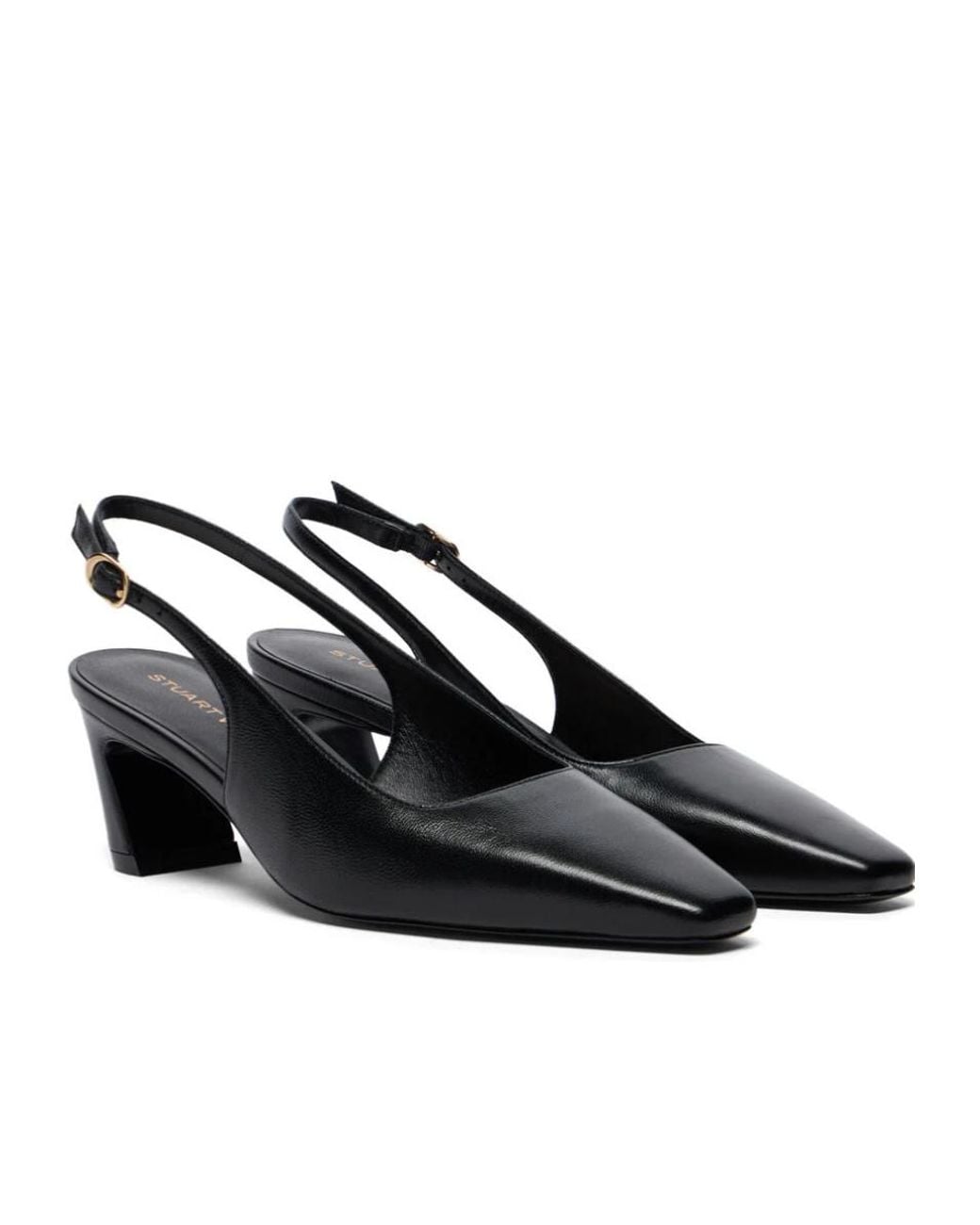 Stuart Weitzman Black Stassi Slingback 50