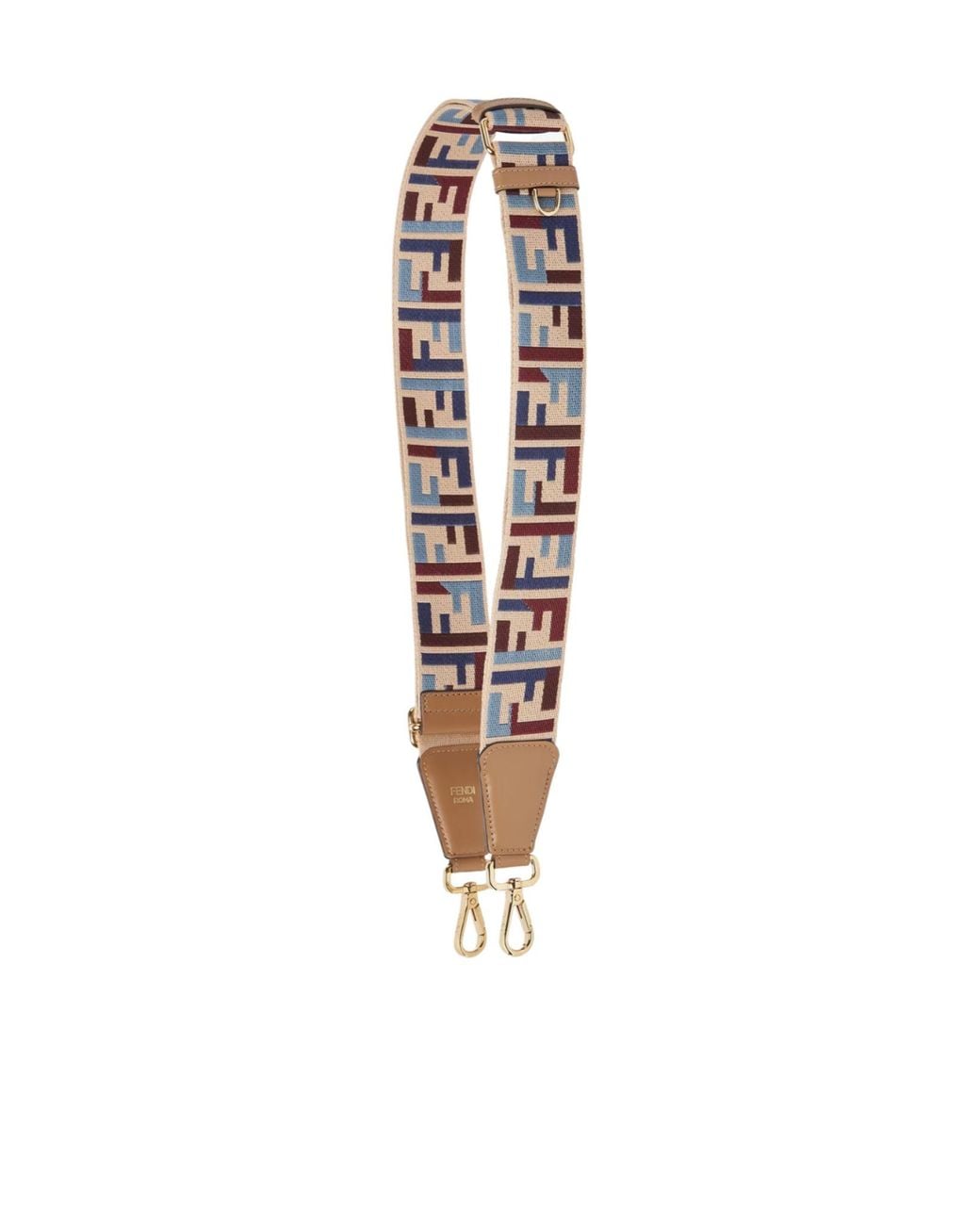 Fendi White Logo-Pattern Shoulder Strap