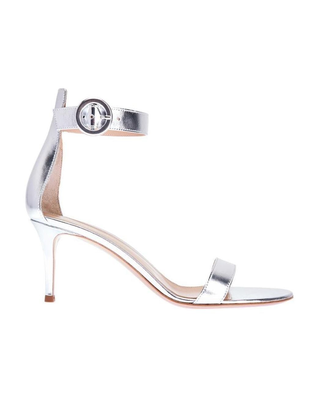 Gianvito Rossi White Logo High-Heel Sandals