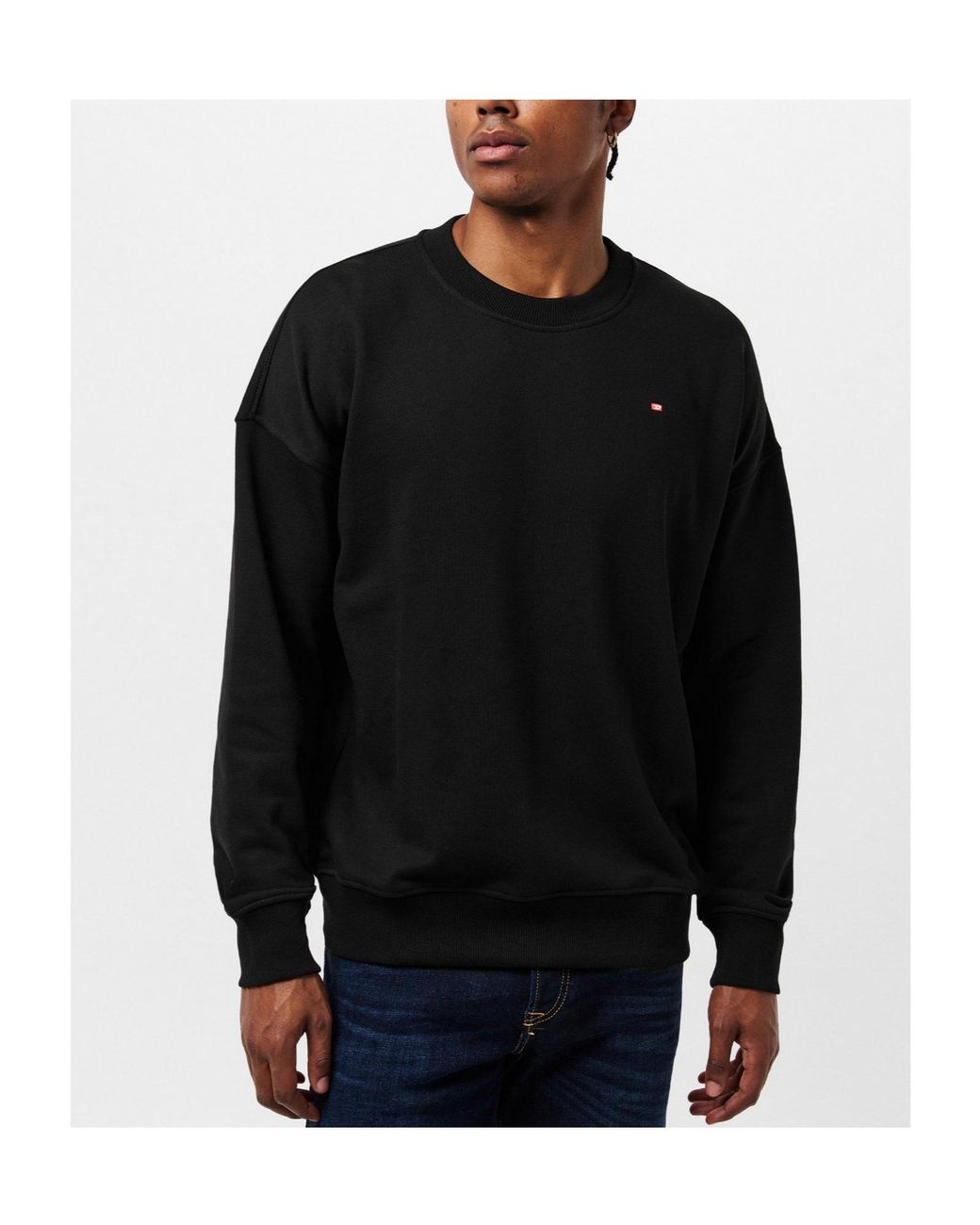 DIESEL Black Crew Neck Sweatshirt for men