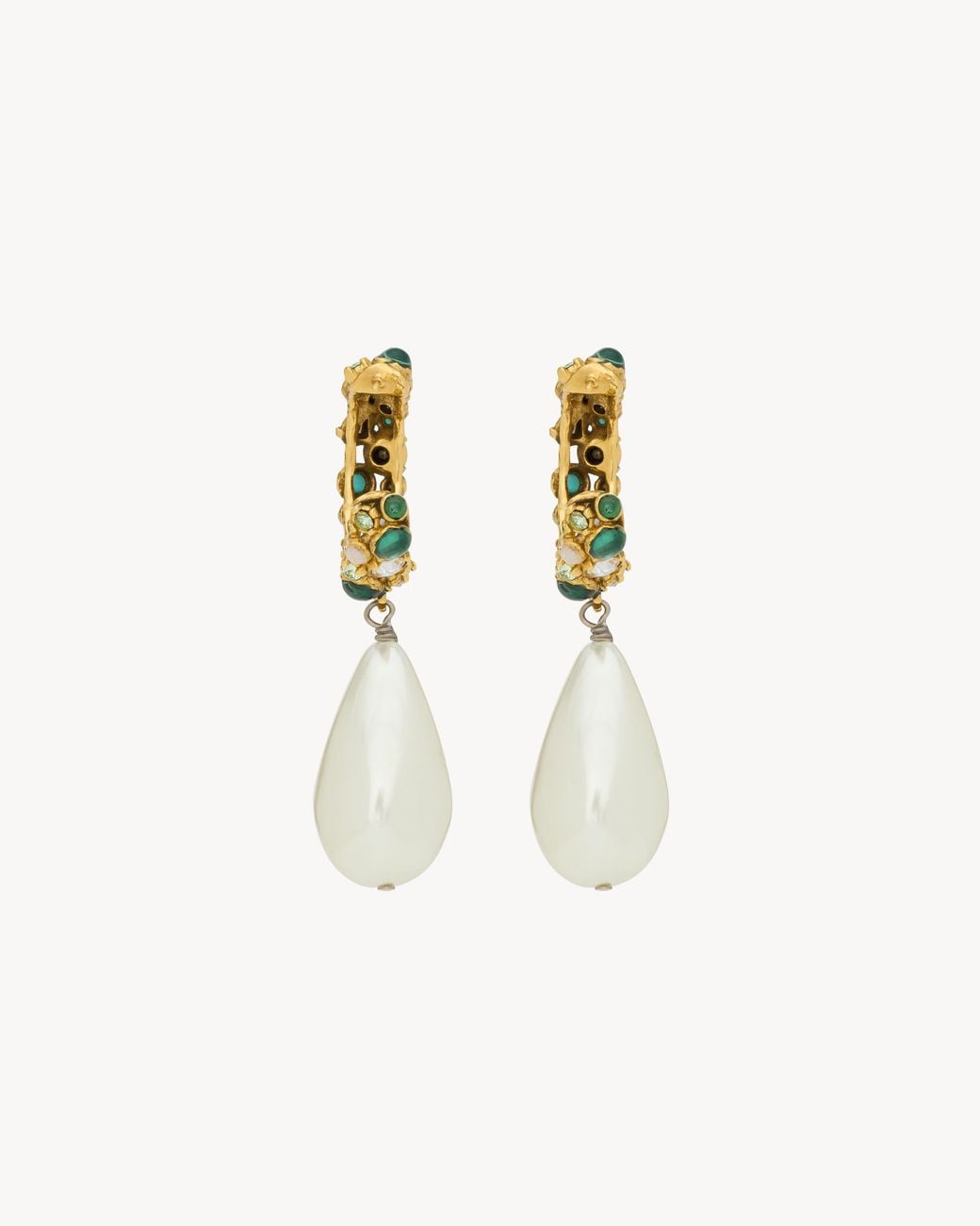 Saint Laurent White Pendant Earrings