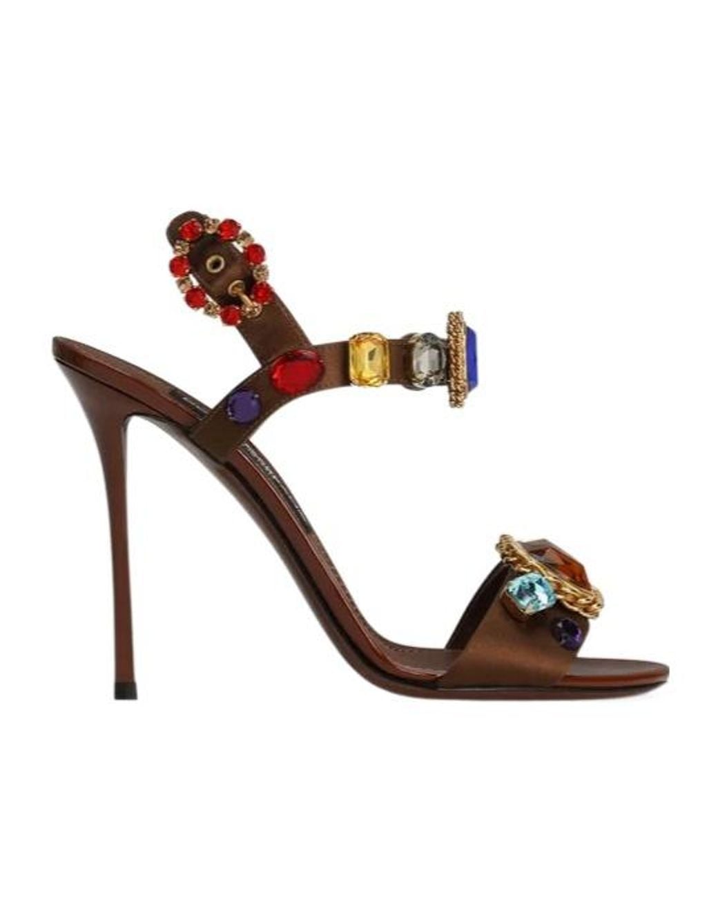 Dolce & Gabbana Brown Keira 2.0 Heeled Sandals