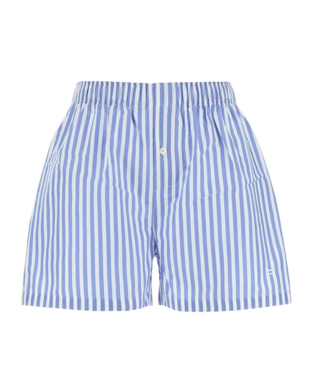 Philosophy Di Lorenzo Serafini Blue Striped Slip Shorts