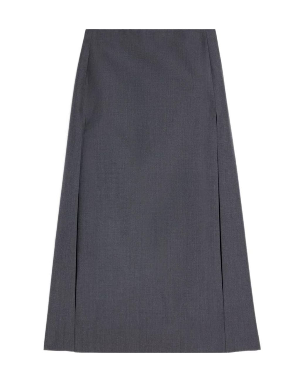 Jil Sander Gray Front Slit Maxi Skirt