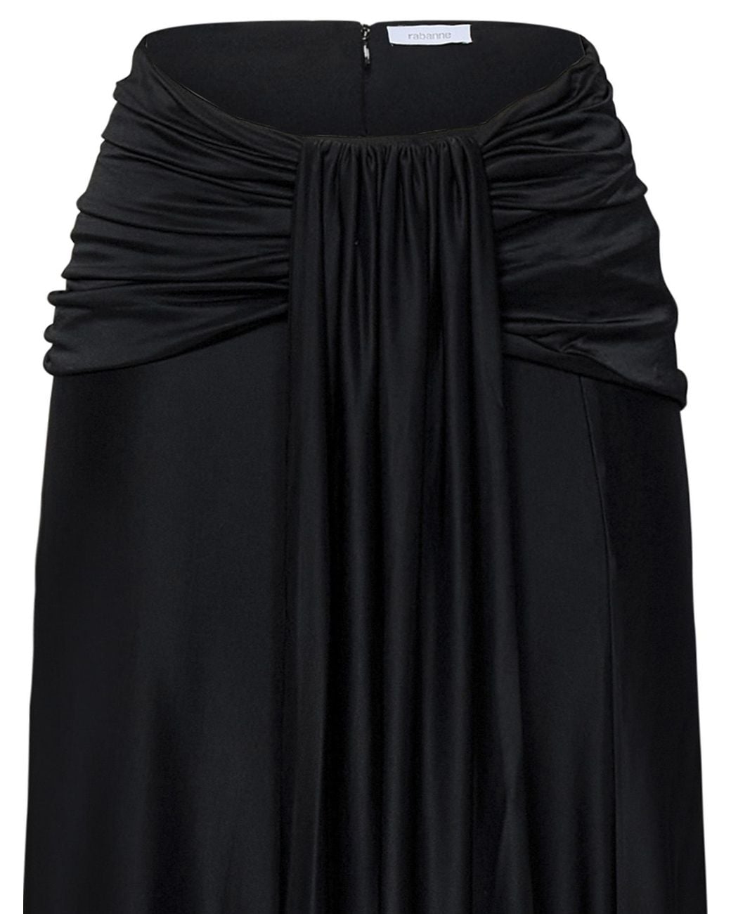 Rabanne Black Gathered Detailed Midi Skirt