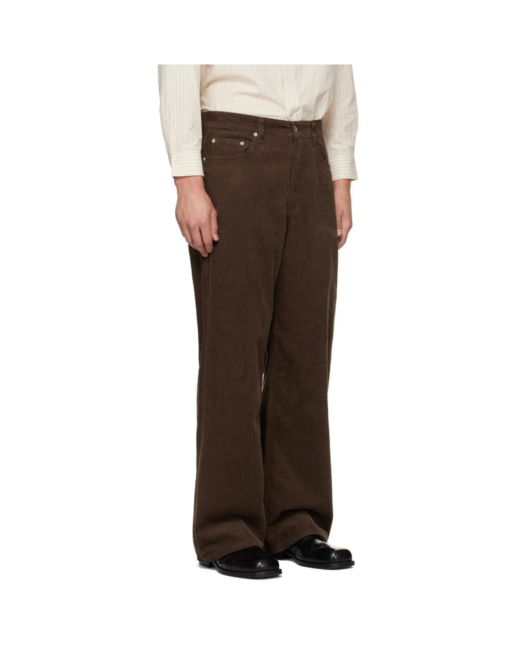 DUNST Brown 90S Wide Corduroy Pants for men