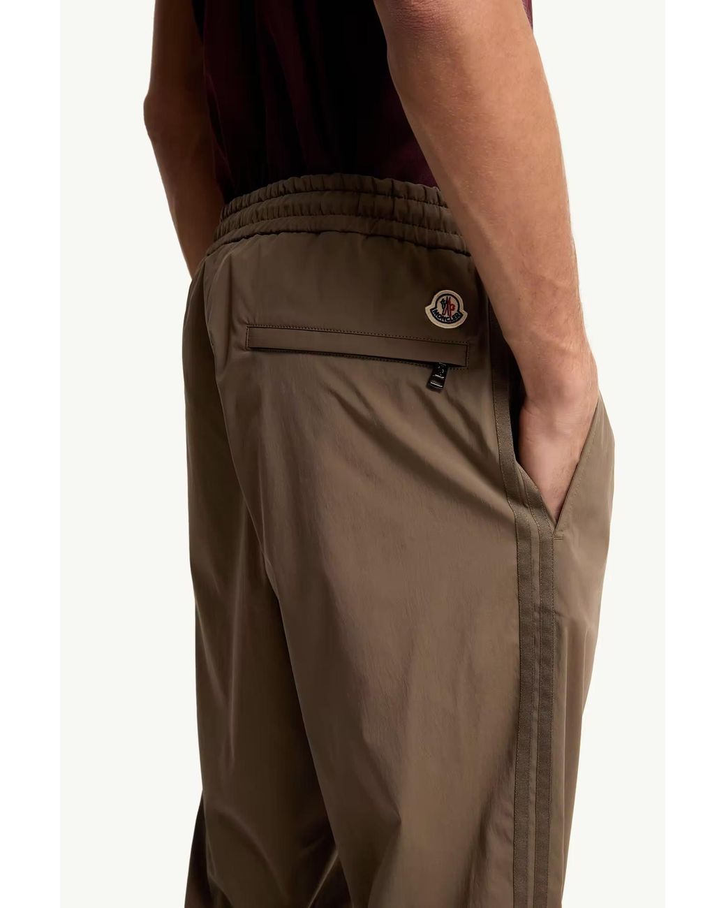 Moncler Natural Striped Stretch Jogging Trousers for men
