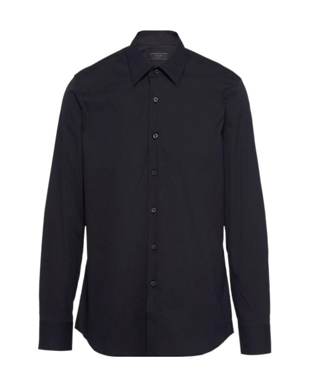 Prada Blue Long-Sleeved Poplin Shirt for men