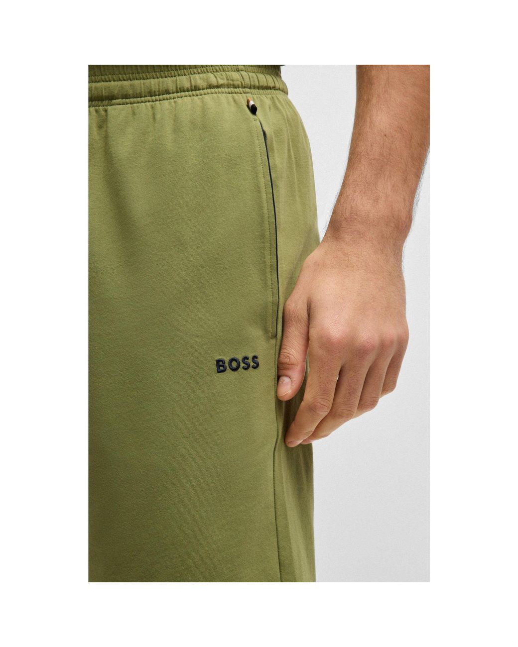 Boss Green Stretchy Cotton Shorts for men