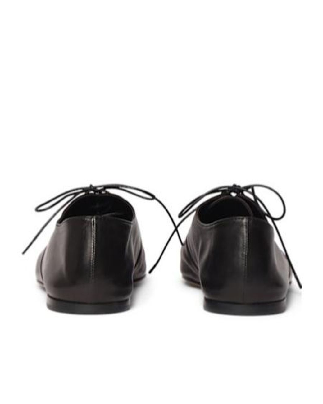 The Row Black Awar Leather Lace-Up Shoes