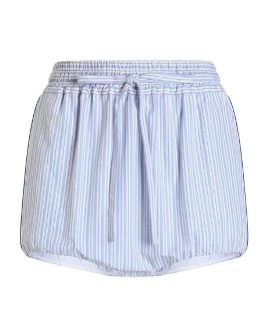 Dolce & Gabbana Blue Striped Drawstring Shorts