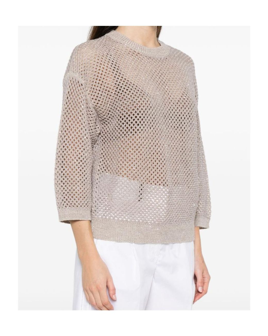 Peserico Natural Open-Knit Jumper