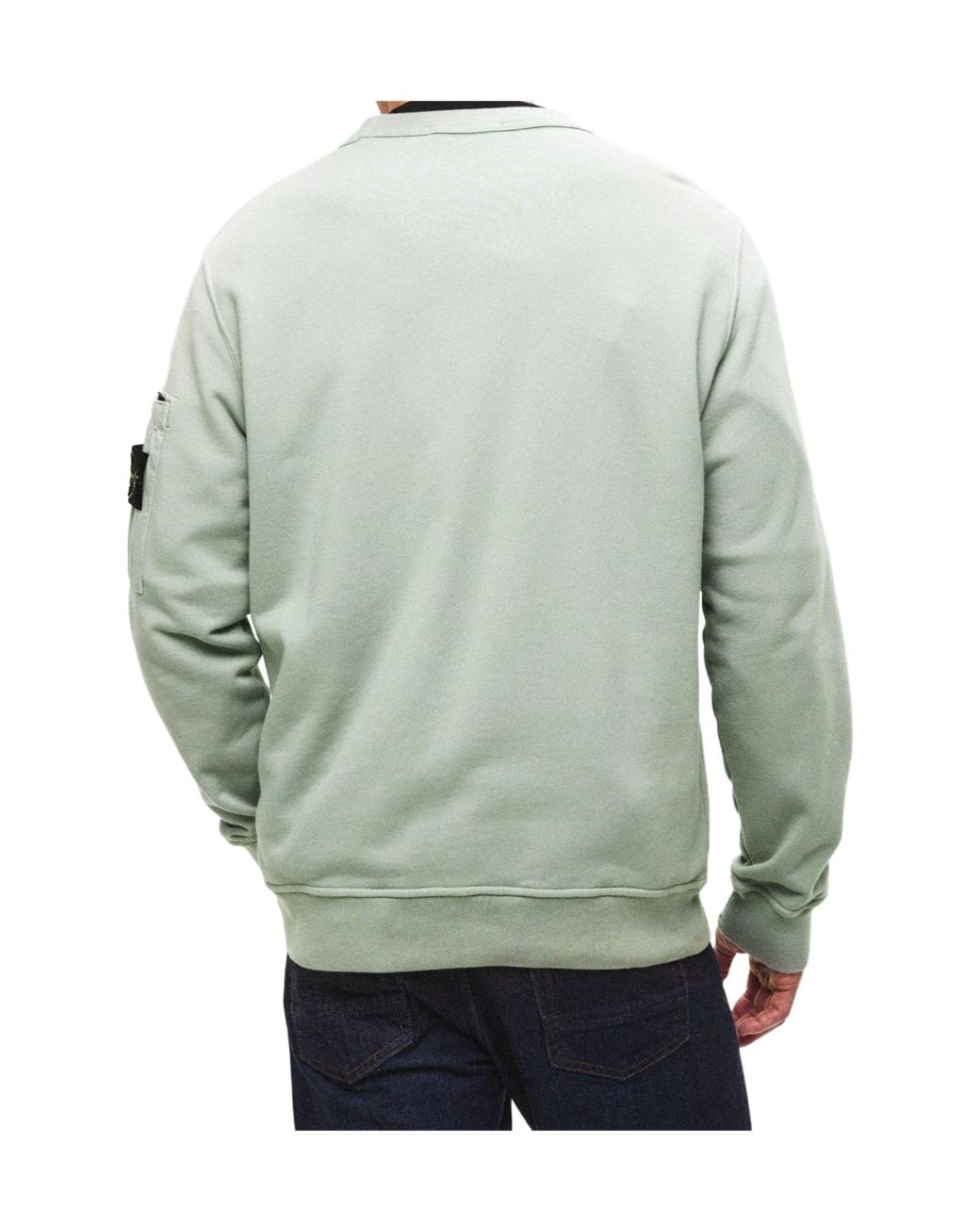 Stone Island Green Long-Sleeve Crew Neck Sweatshirt for men