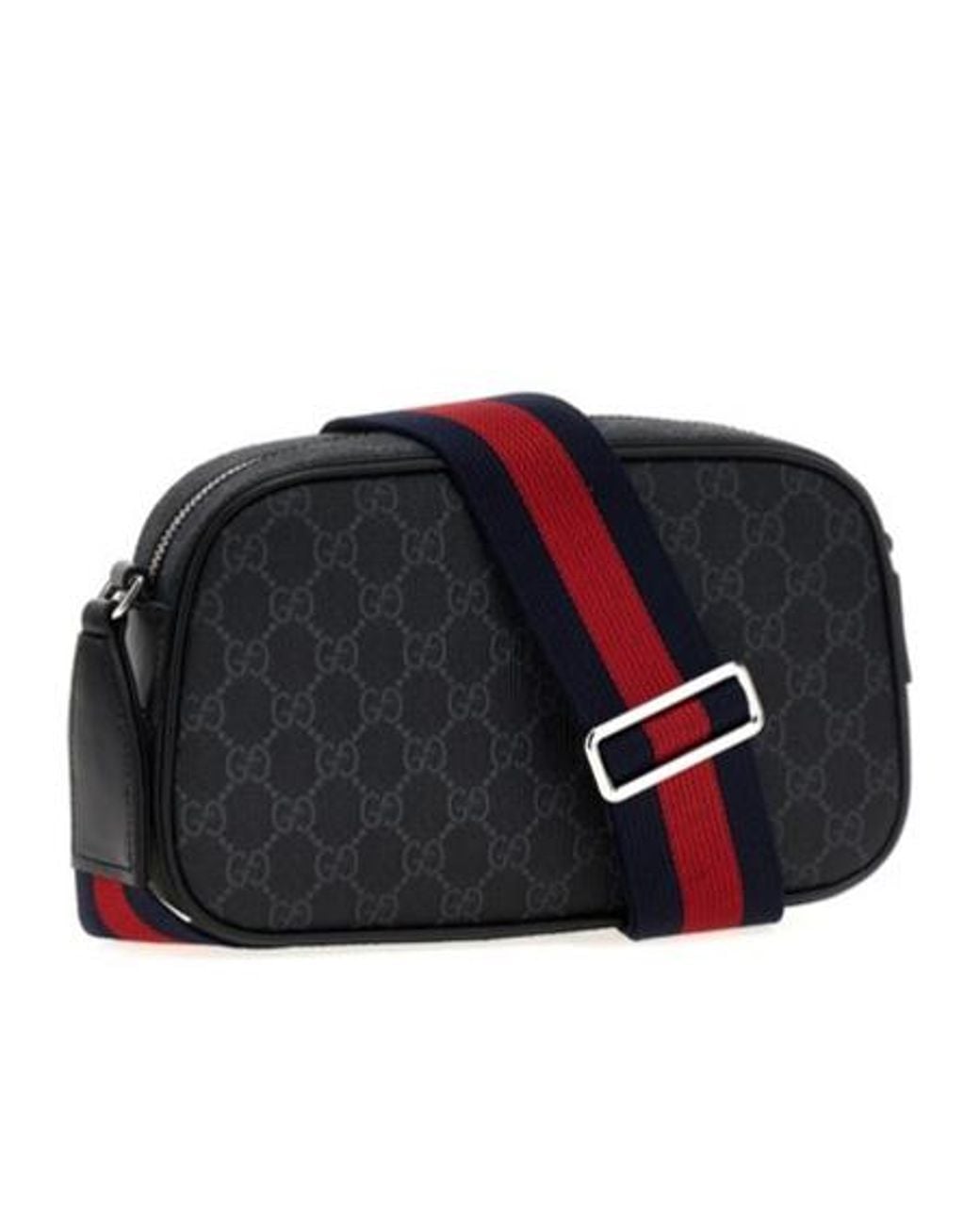Gucci Black Gg Supreme Zipped Messenger Bag for men
