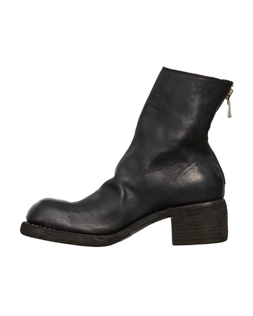 Guidi Black Back-Zip Short Boots