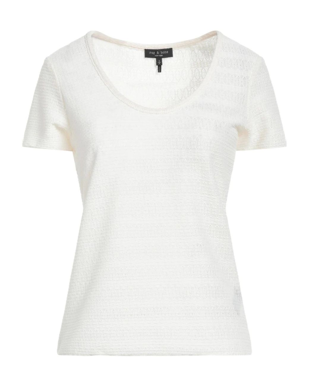 Rag & Bone White Simple Solid-Color T-Shirt