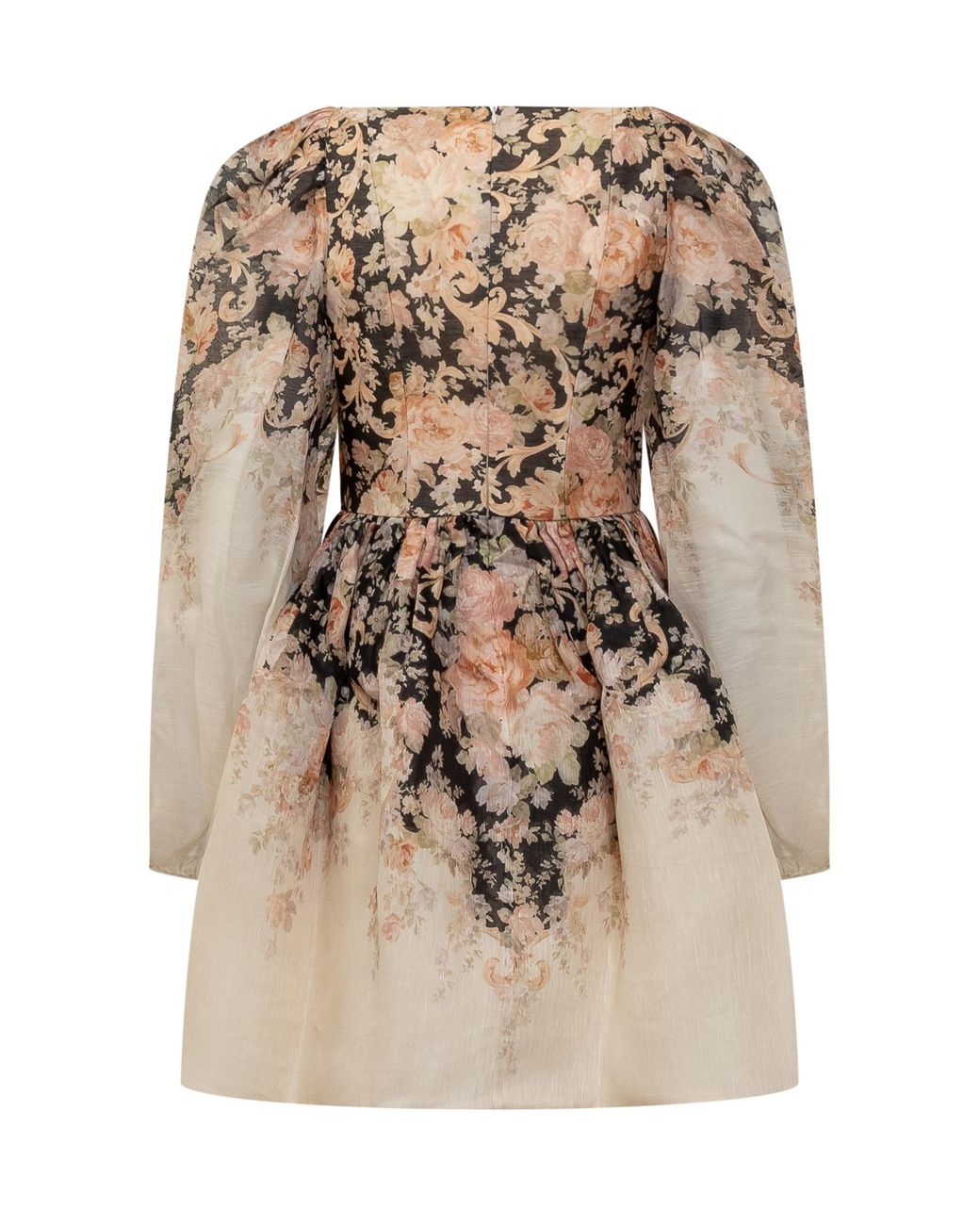 Zimmermann Natural Illustration Drapped Mini Dress