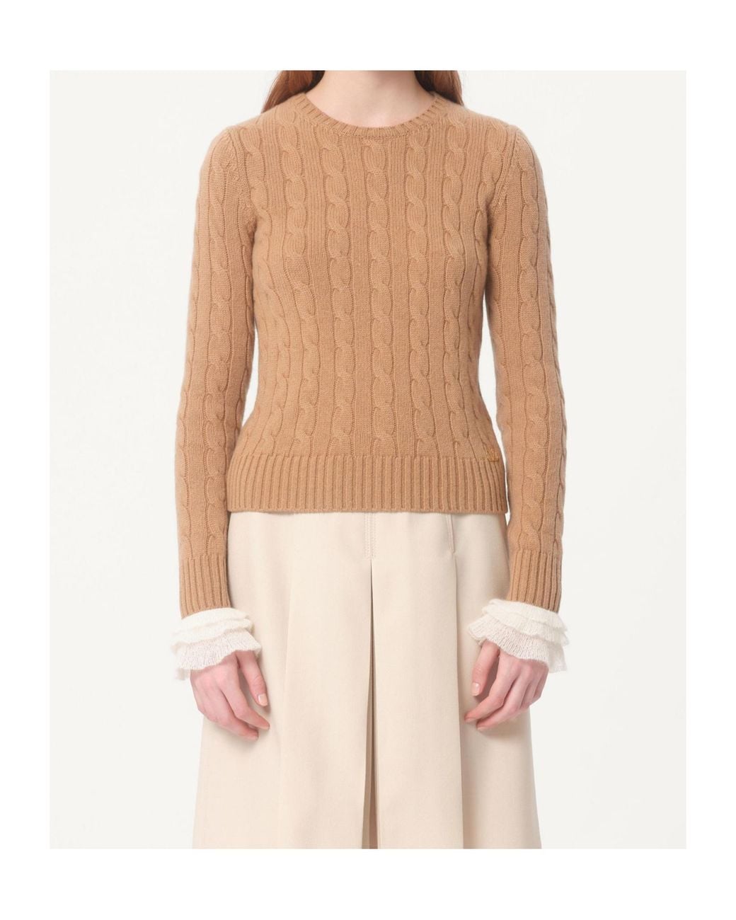 Valentino Natural Crewneck Long-Sleeved Jumper