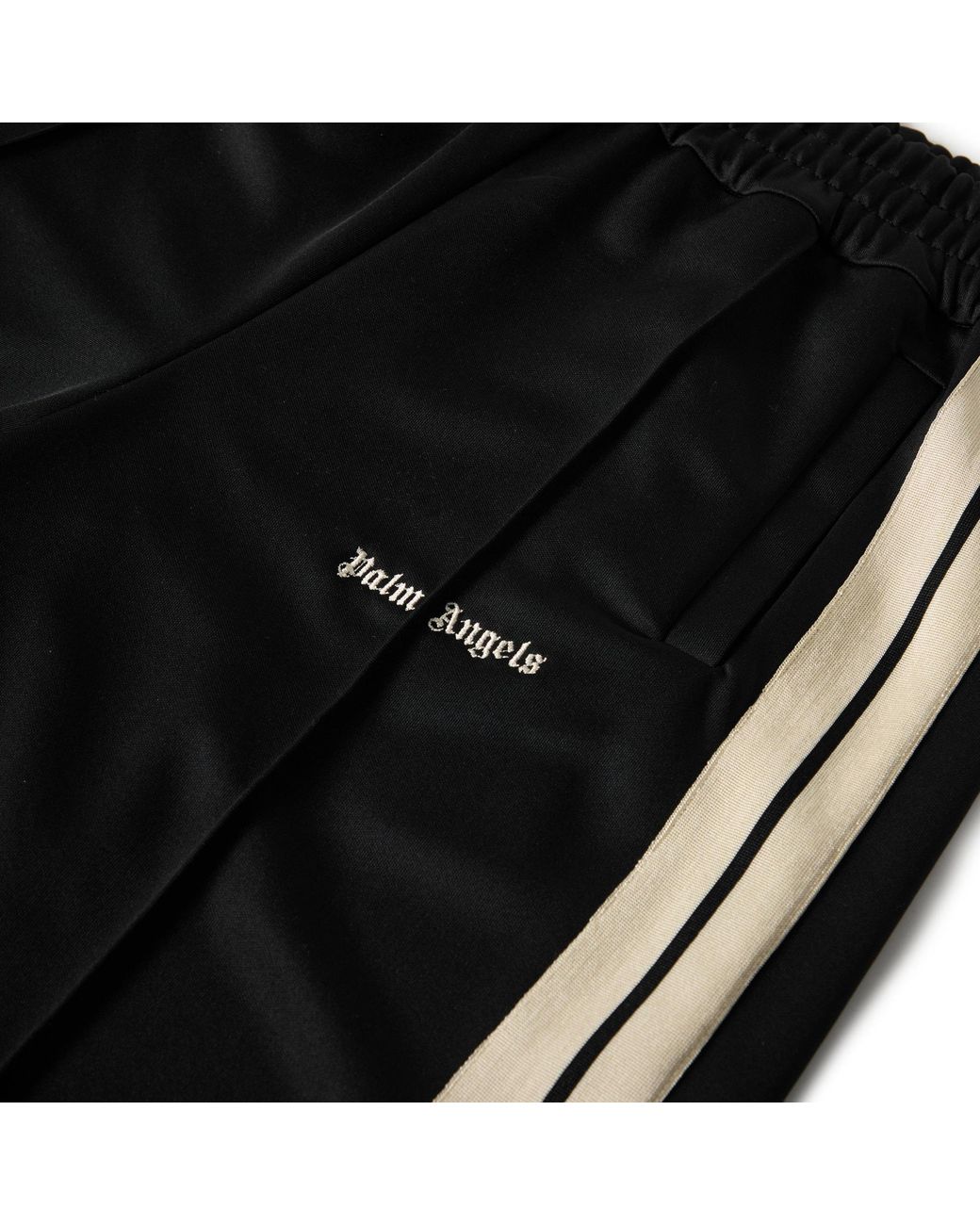 Palm Angels Black Woven Tracksuit Shorts for men