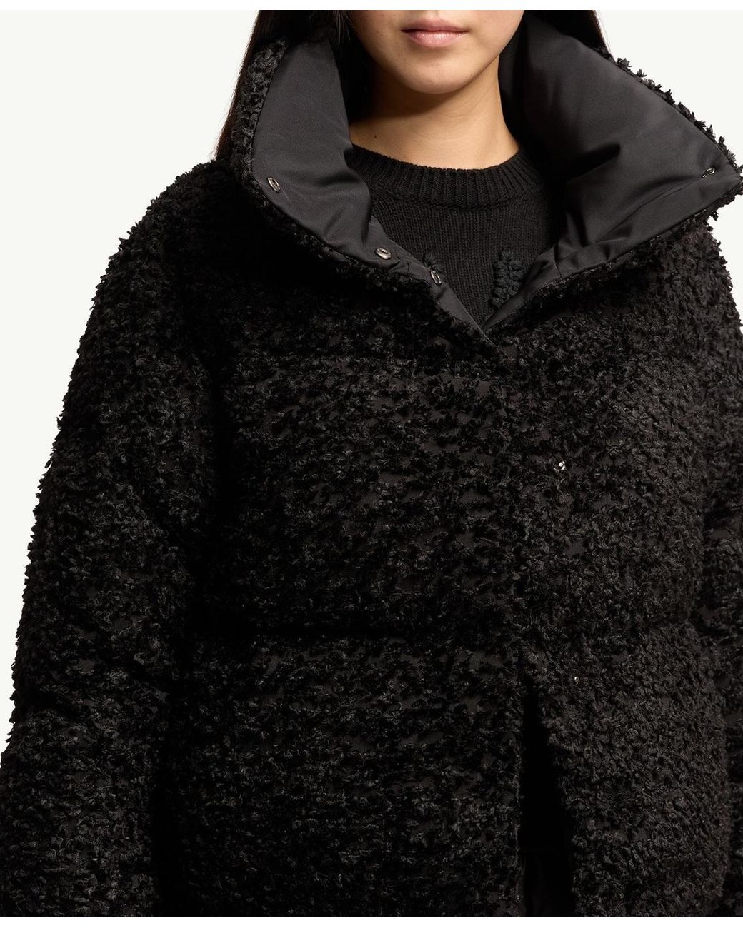 Moncler Black Sittelles Bouclé Down Jacket