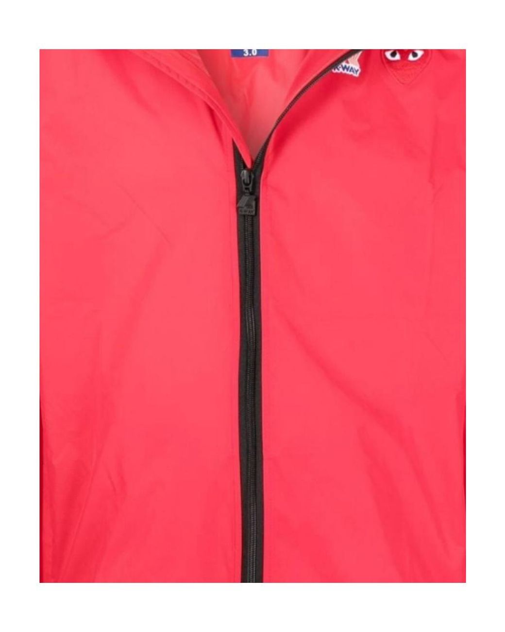 COMME DES GARÇONS PLAY Pink Comme Des Garçons Play X K-Way Logo Patch Zip-Up Jacket for men