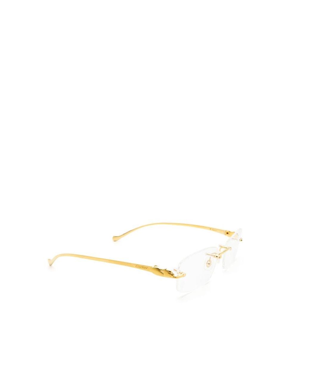 Cartier White Rectangular Rimless Glasses for men
