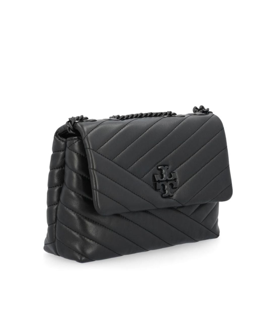 Tory Burch Black Kira Chevron Convertible Small Shoulder Bag