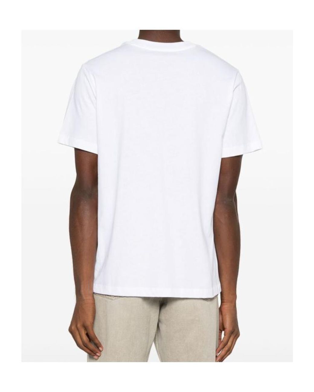 A.P.C. White Logo Printed Crewneck T-Shirt for men