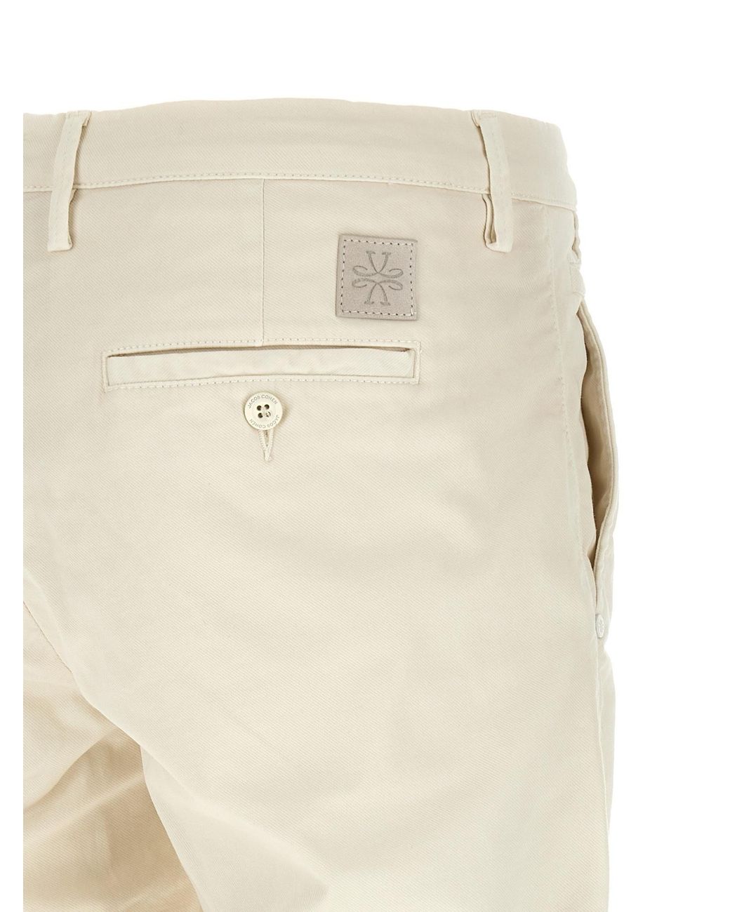 Jacob Cohen Natural Logo Plaque Straight-Leg Trousers for men