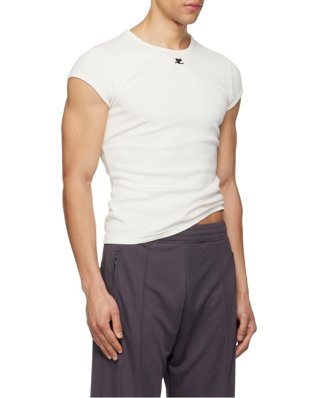Courreges White Crew Neck T-Shirt for men