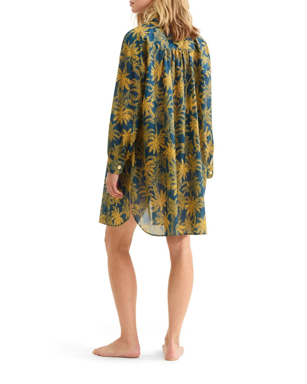 Eres Green Tropicalprint Longsleeve Mini Dress