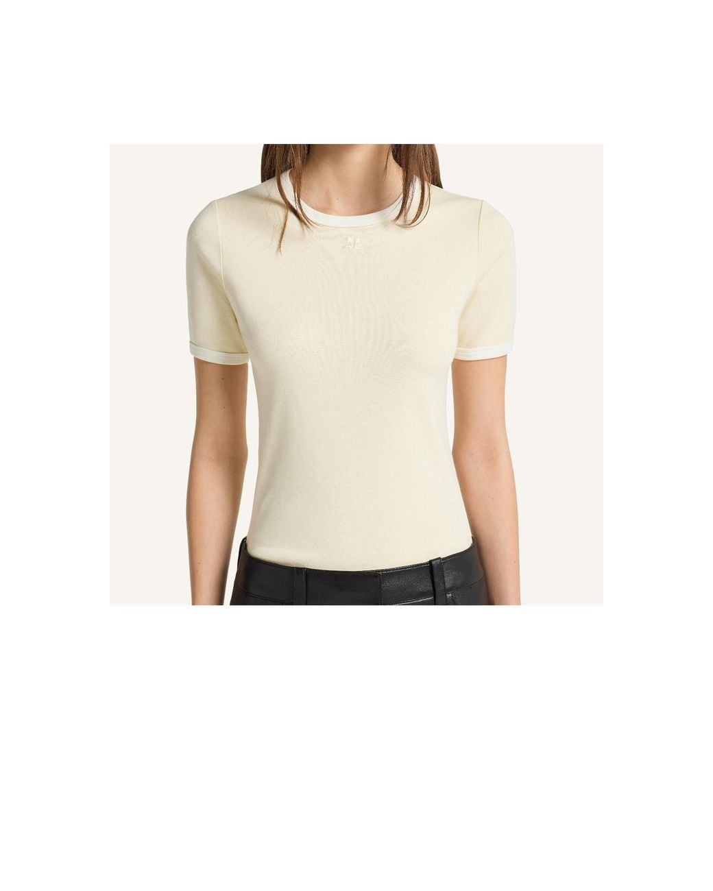Courreges White Crew-Neck Short-Sleeve T-Shirt