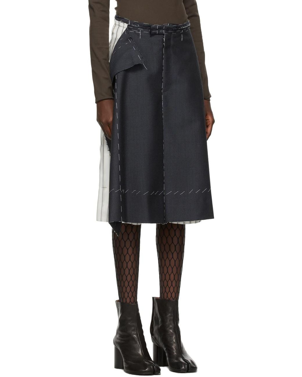Maison Margiela Blue Spliced Skirt