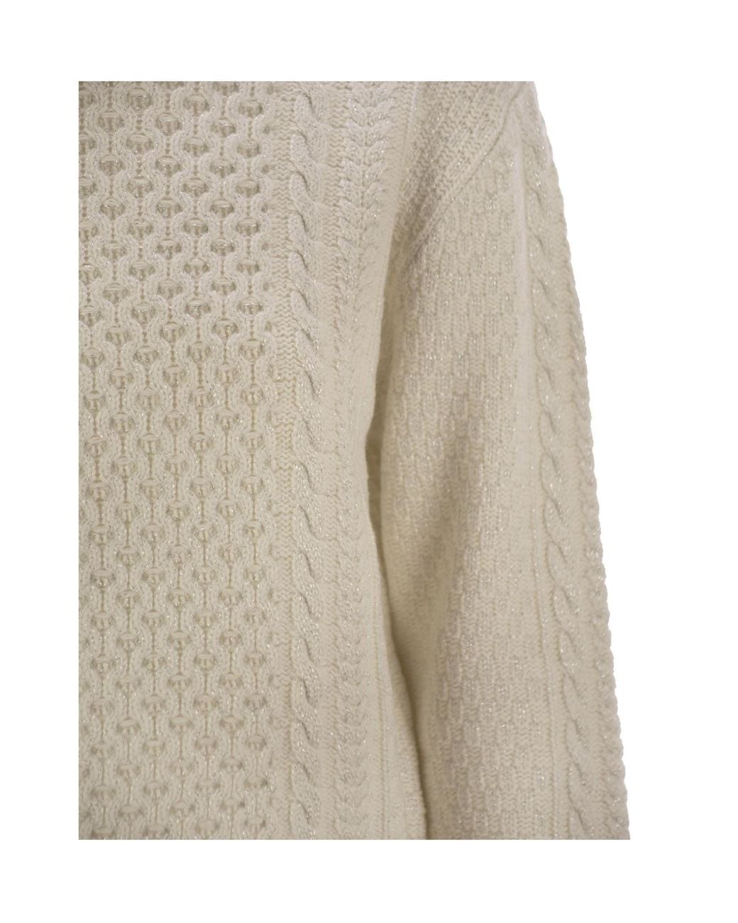 Fabiana Filippi Natural Cable-Knit Embellished Jumper