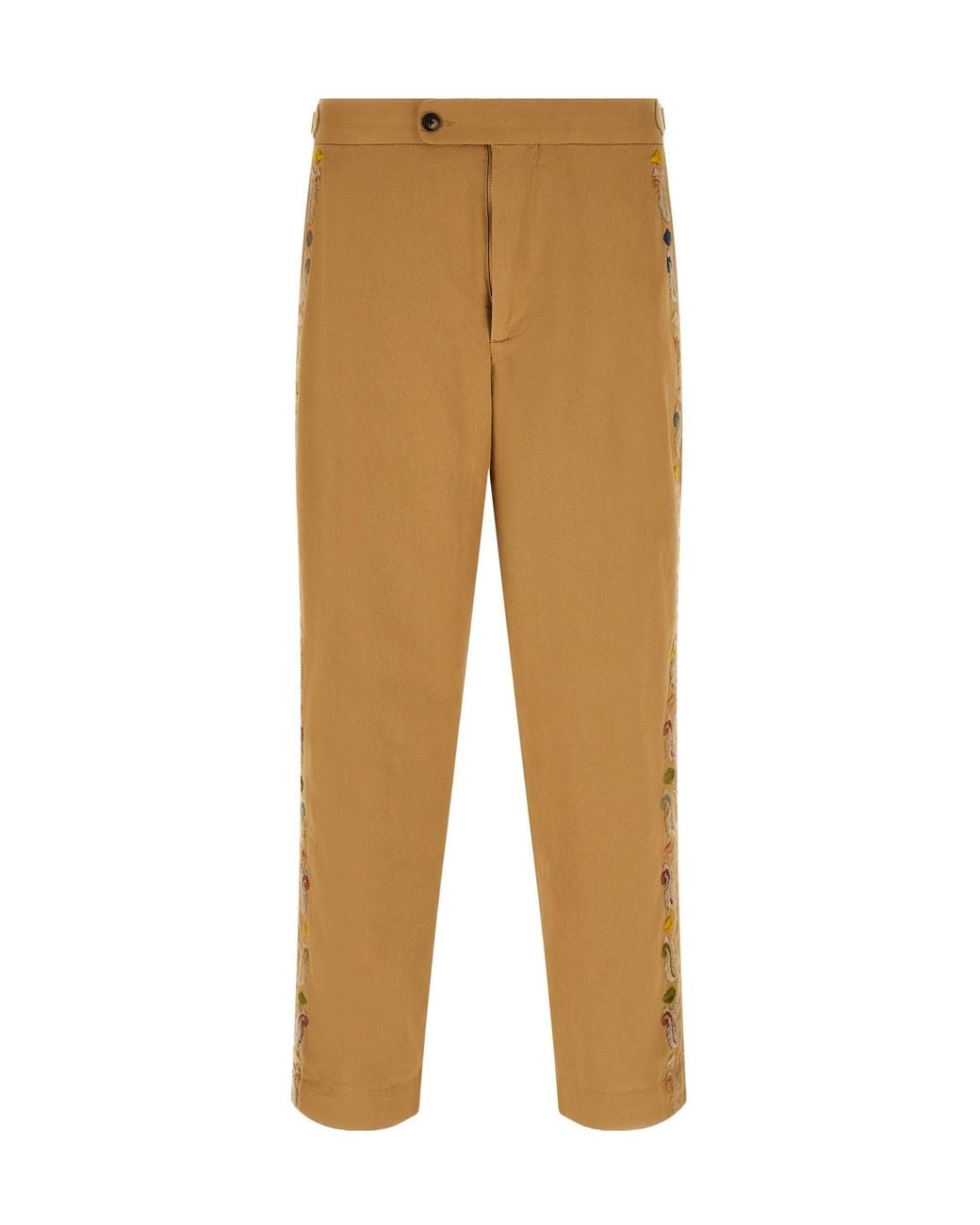 Bode Natural Feather Runner Embroidered Casual Pants for men