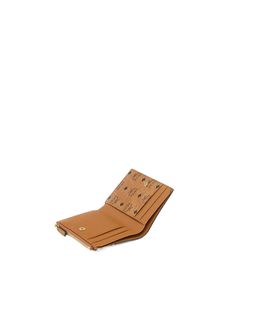 MCM Brown Monogram Printed Zipped Wallet