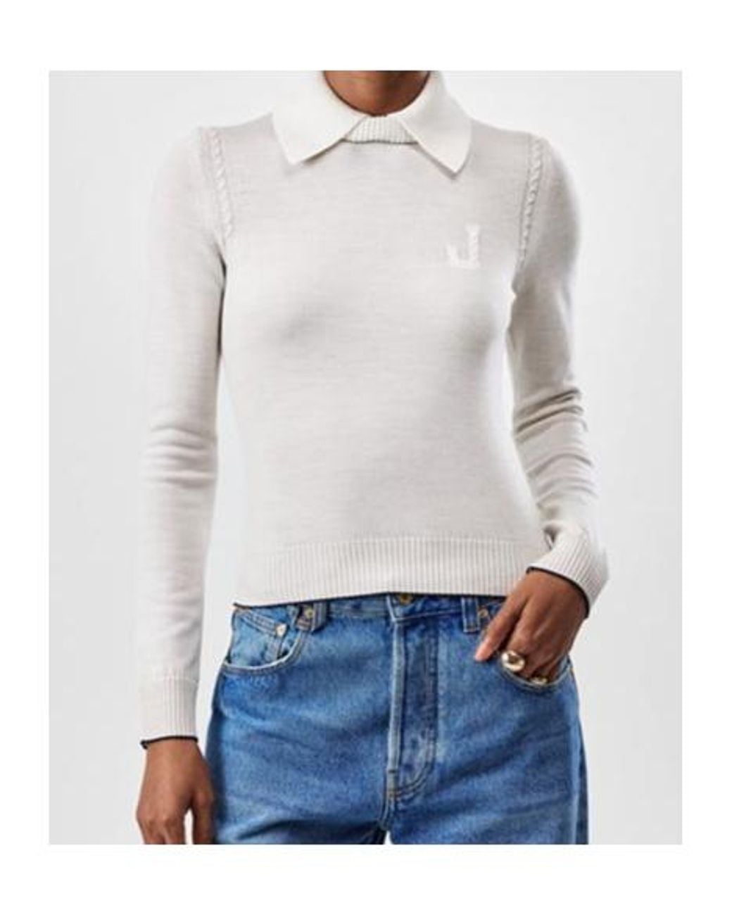 Jacquemus White Long Sleeve Knitted Pullover