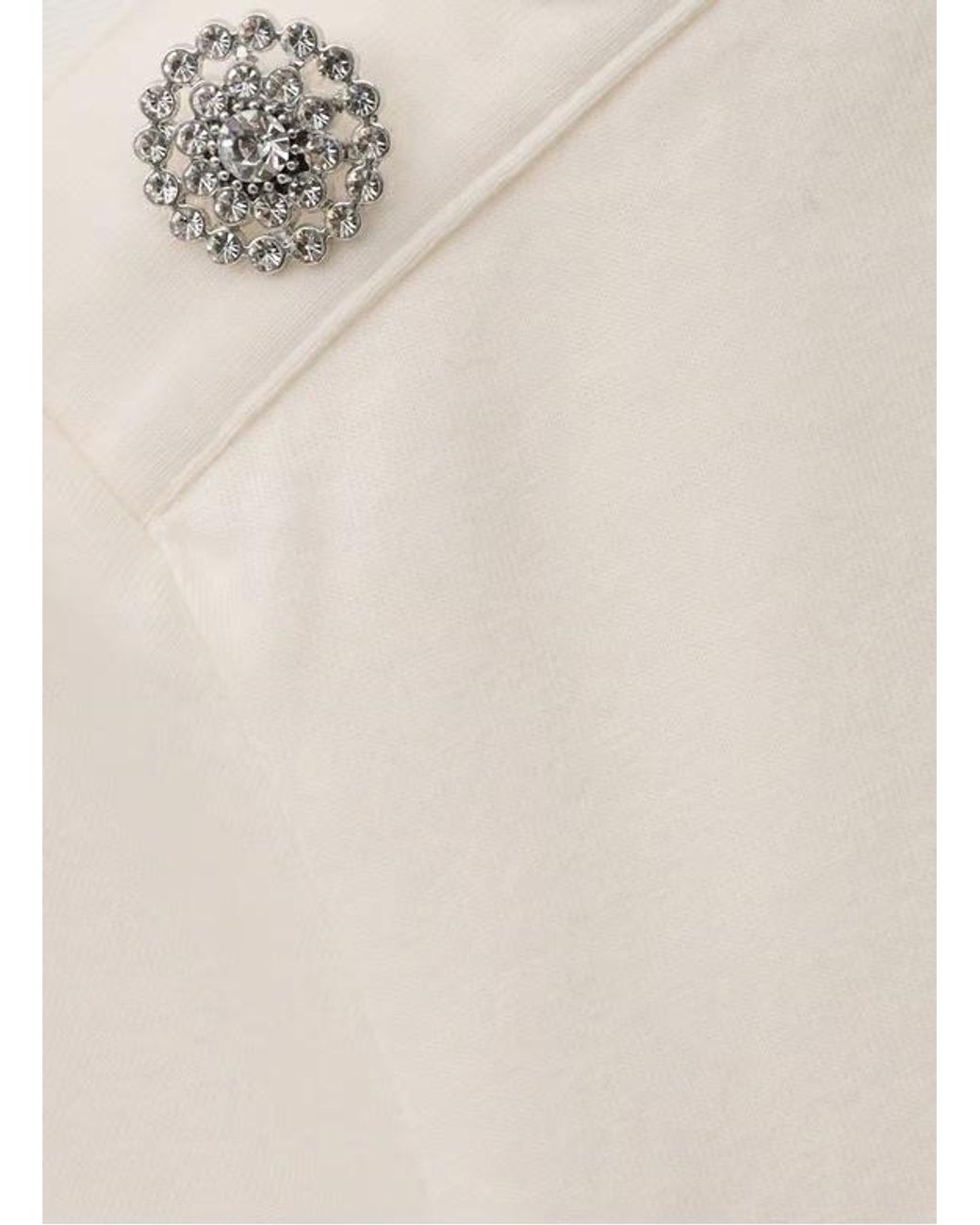 Ba&sh White Elmer Embellished Shoulder T-Shirt