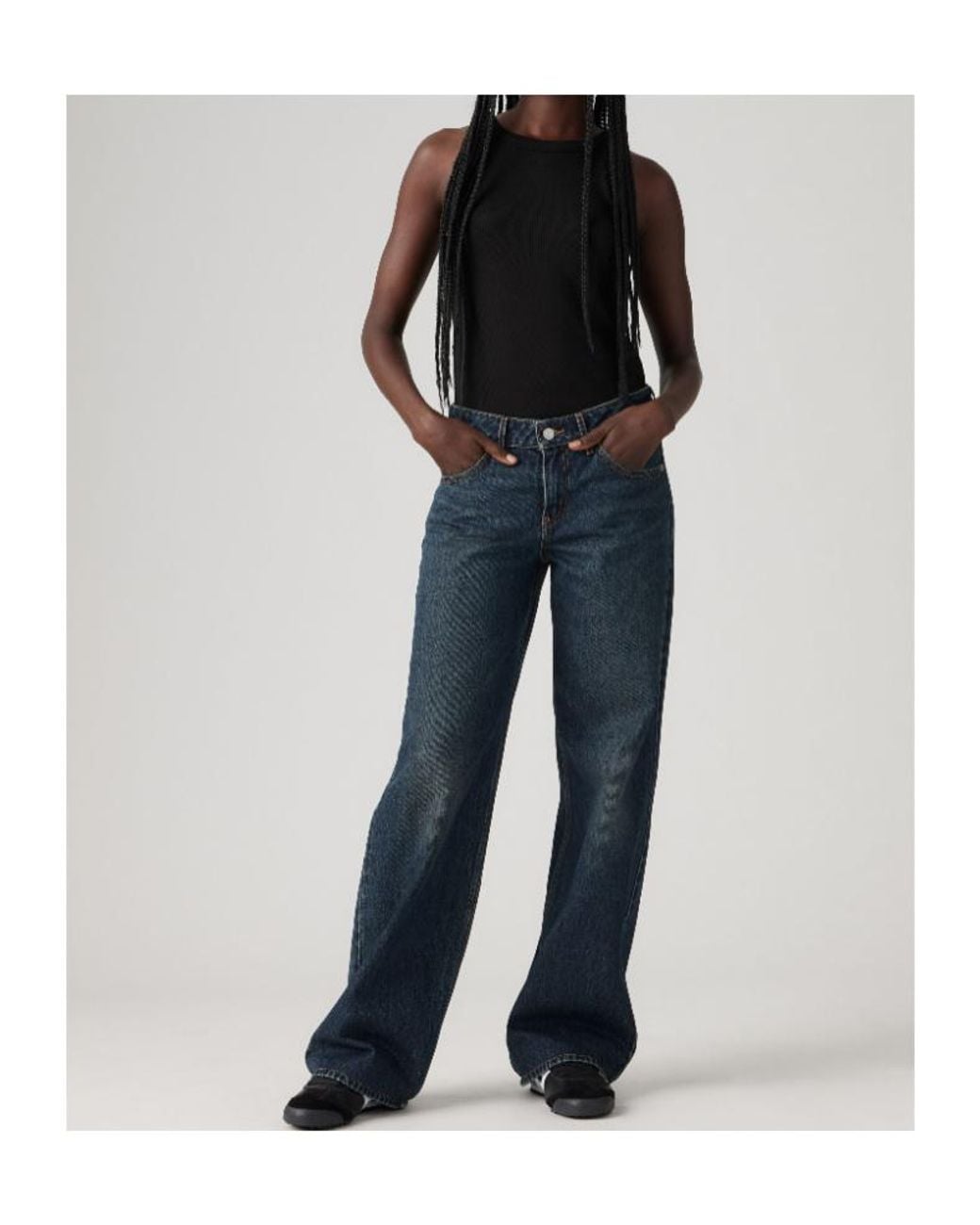 Levi's Blue Faded Wide-Leg Jeans