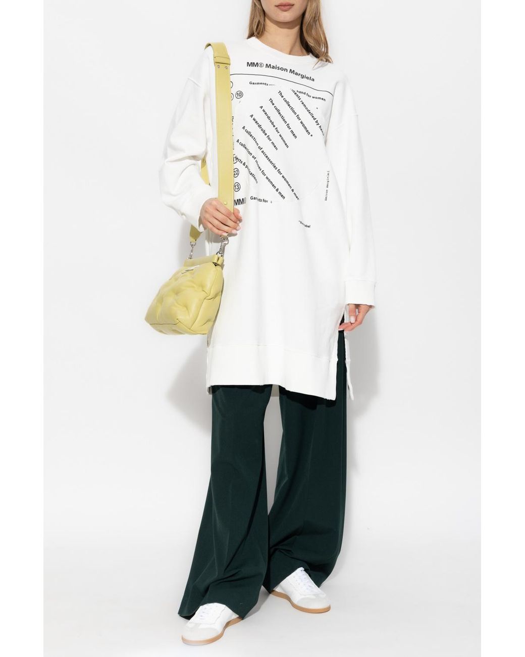 MM6 by Maison Margiela White Side Slit Midi Dress