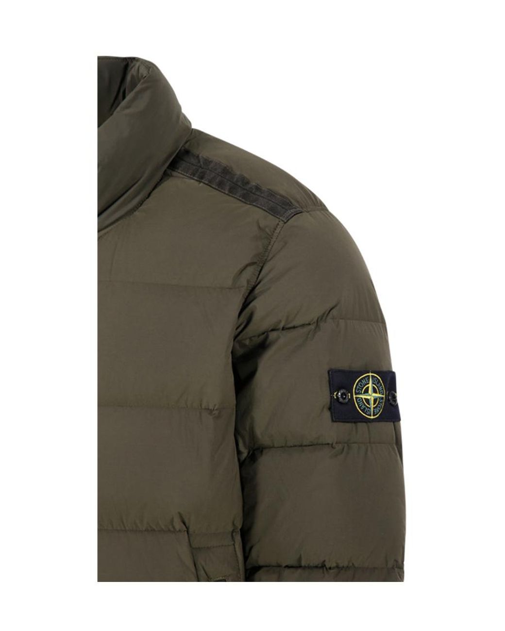 Stone Island Green Compass-Patch Padded Down Jacket for men